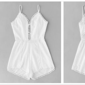 White Romper Bachelorette Bridal Swim Cover-Up